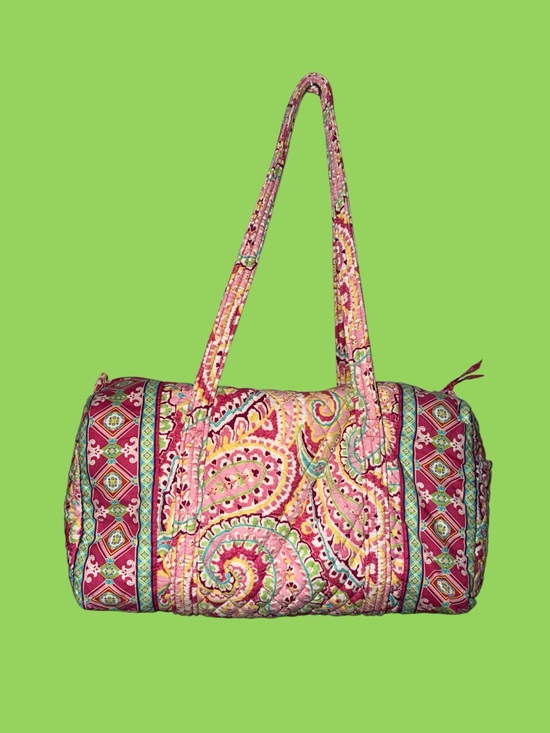 Vera Bradley Handbags - Vintage Vera Bradley Pink Paisley Duffle Bag Weekender Quilted Cotton Made InUSA